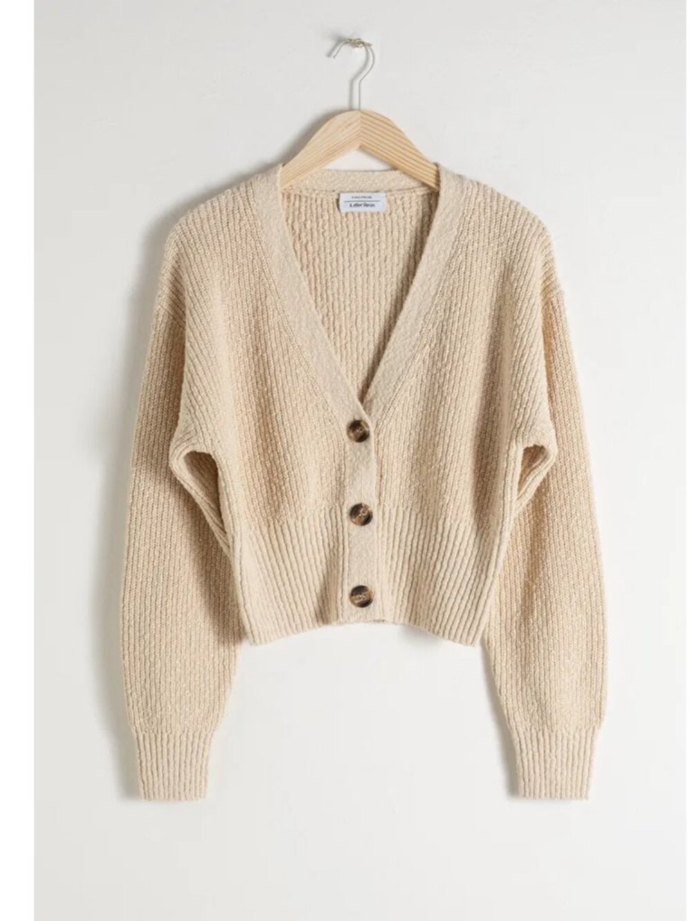 & Other Stories Cropped Textured Cotton Cardigan XS $119